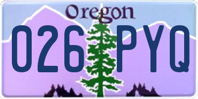 OR license plate 026PYQ
