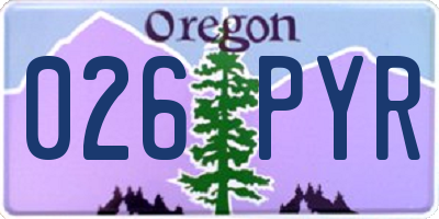 OR license plate 026PYR