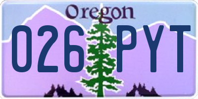 OR license plate 026PYT