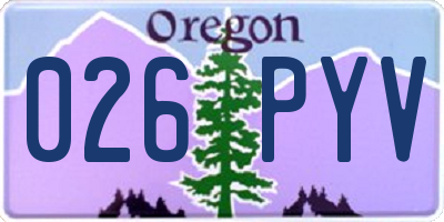 OR license plate 026PYV