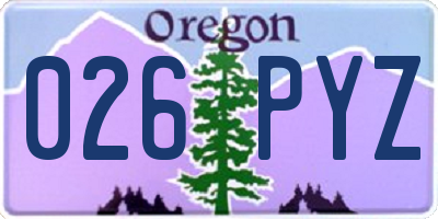 OR license plate 026PYZ
