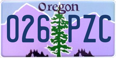 OR license plate 026PZC