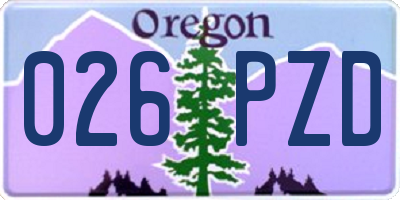 OR license plate 026PZD