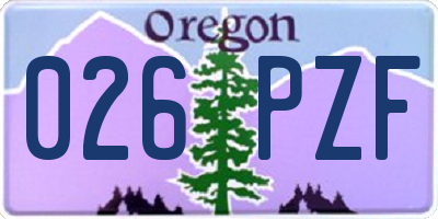 OR license plate 026PZF