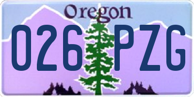 OR license plate 026PZG