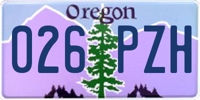 OR license plate 026PZH