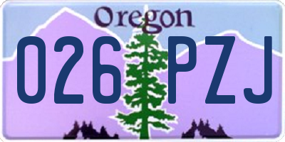 OR license plate 026PZJ