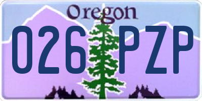 OR license plate 026PZP