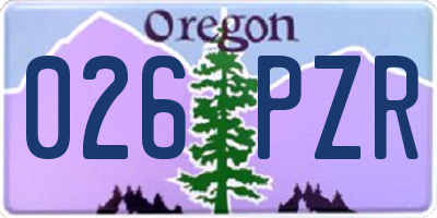 OR license plate 026PZR