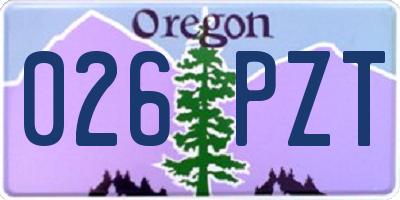 OR license plate 026PZT