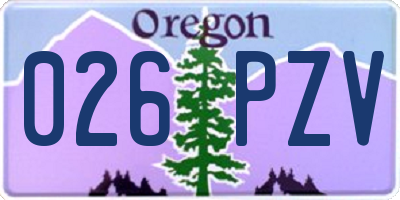 OR license plate 026PZV