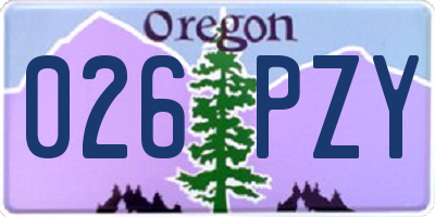 OR license plate 026PZY