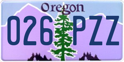 OR license plate 026PZZ