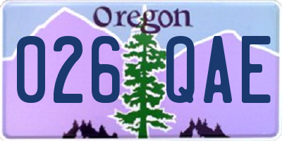 OR license plate 026QAE