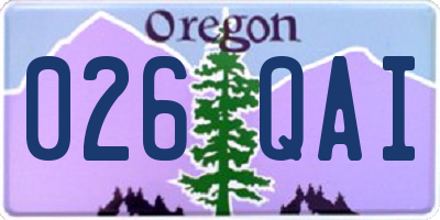 OR license plate 026QAI