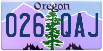 OR license plate 026QAJ