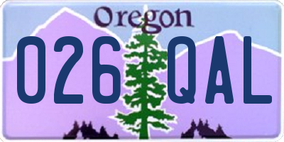 OR license plate 026QAL