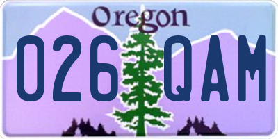 OR license plate 026QAM