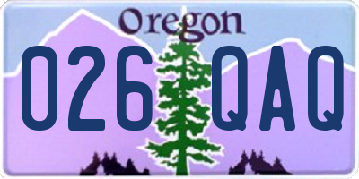 OR license plate 026QAQ