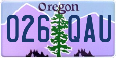 OR license plate 026QAU