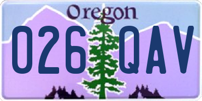 OR license plate 026QAV