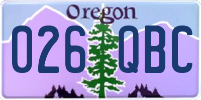 OR license plate 026QBC