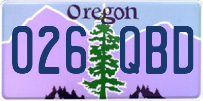 OR license plate 026QBD