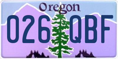 OR license plate 026QBF