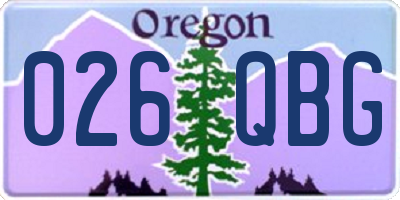 OR license plate 026QBG
