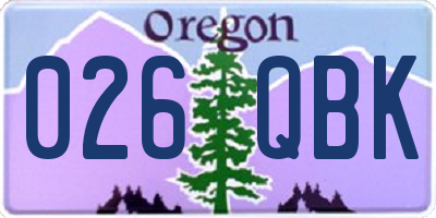 OR license plate 026QBK
