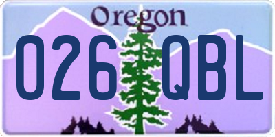 OR license plate 026QBL
