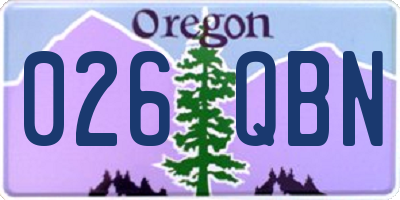 OR license plate 026QBN