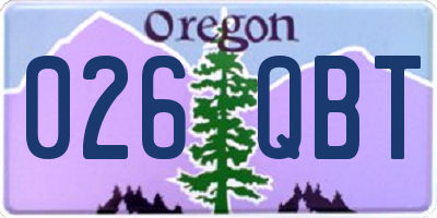 OR license plate 026QBT