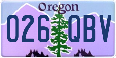 OR license plate 026QBV