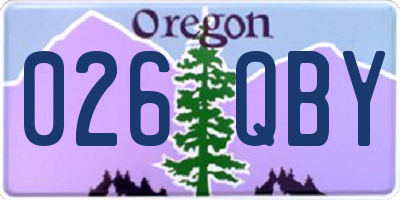 OR license plate 026QBY