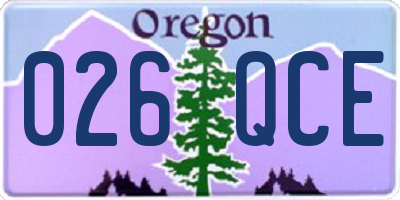 OR license plate 026QCE