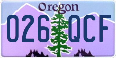 OR license plate 026QCF