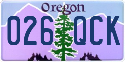 OR license plate 026QCK