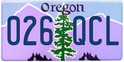 OR license plate 026QCL