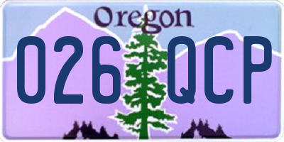 OR license plate 026QCP