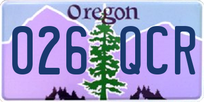 OR license plate 026QCR