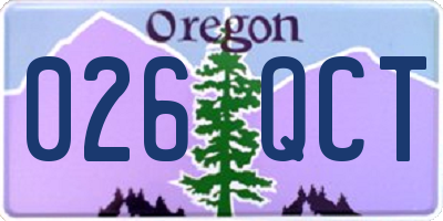 OR license plate 026QCT