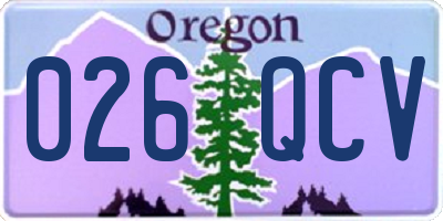 OR license plate 026QCV