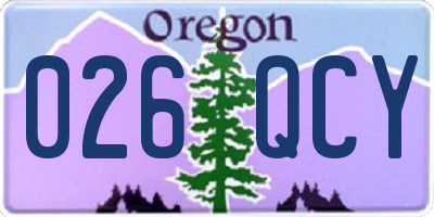 OR license plate 026QCY