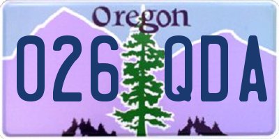 OR license plate 026QDA