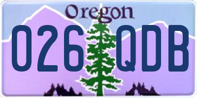 OR license plate 026QDB