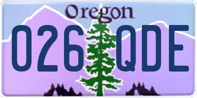 OR license plate 026QDE