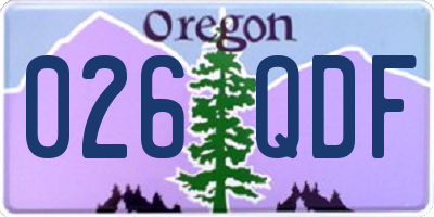 OR license plate 026QDF
