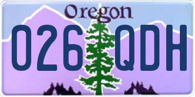 OR license plate 026QDH