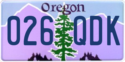 OR license plate 026QDK